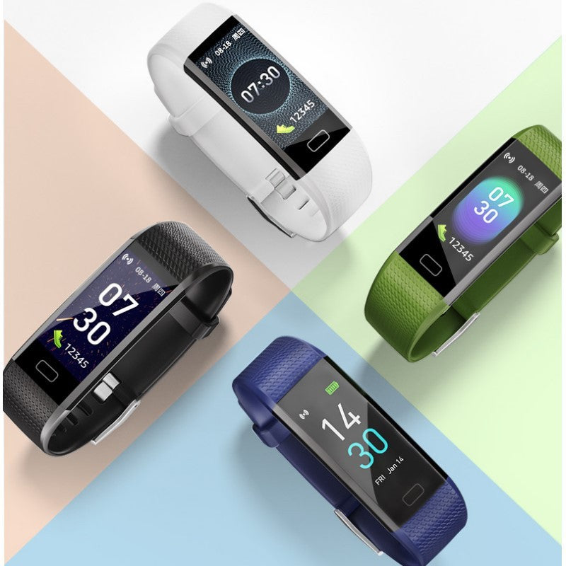 bracelet fitness avec moniteur de fréquence cardiaque écran tactile waterproof en plusieurs couleurs
